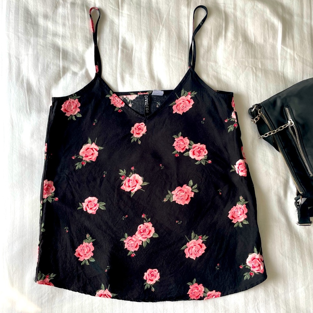 ❌SoldH&M divided spaghetti shoulder straps top•UK:6•Euro:34•Fabric:100%Cotton• - Picture 3 of 5